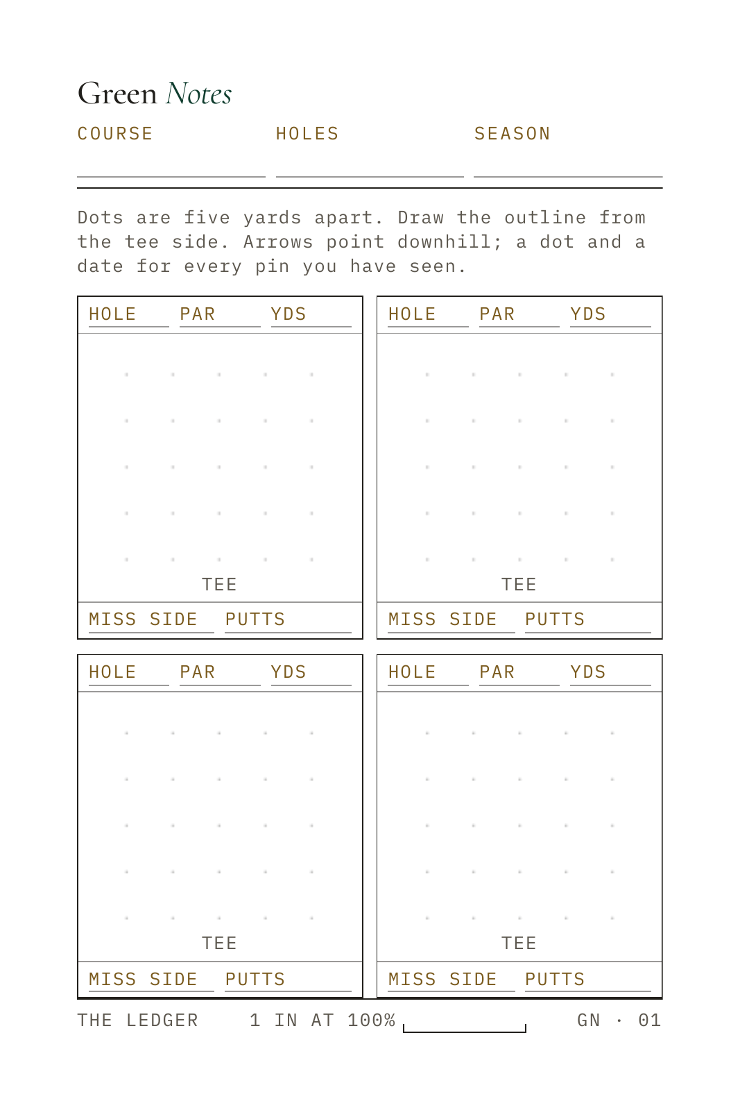 The Ledger, printed