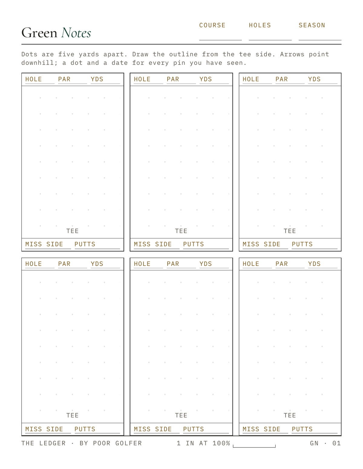 The Putting Ledger
