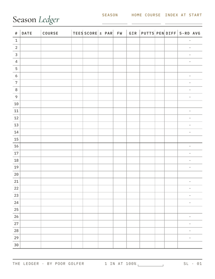 Season Ledger