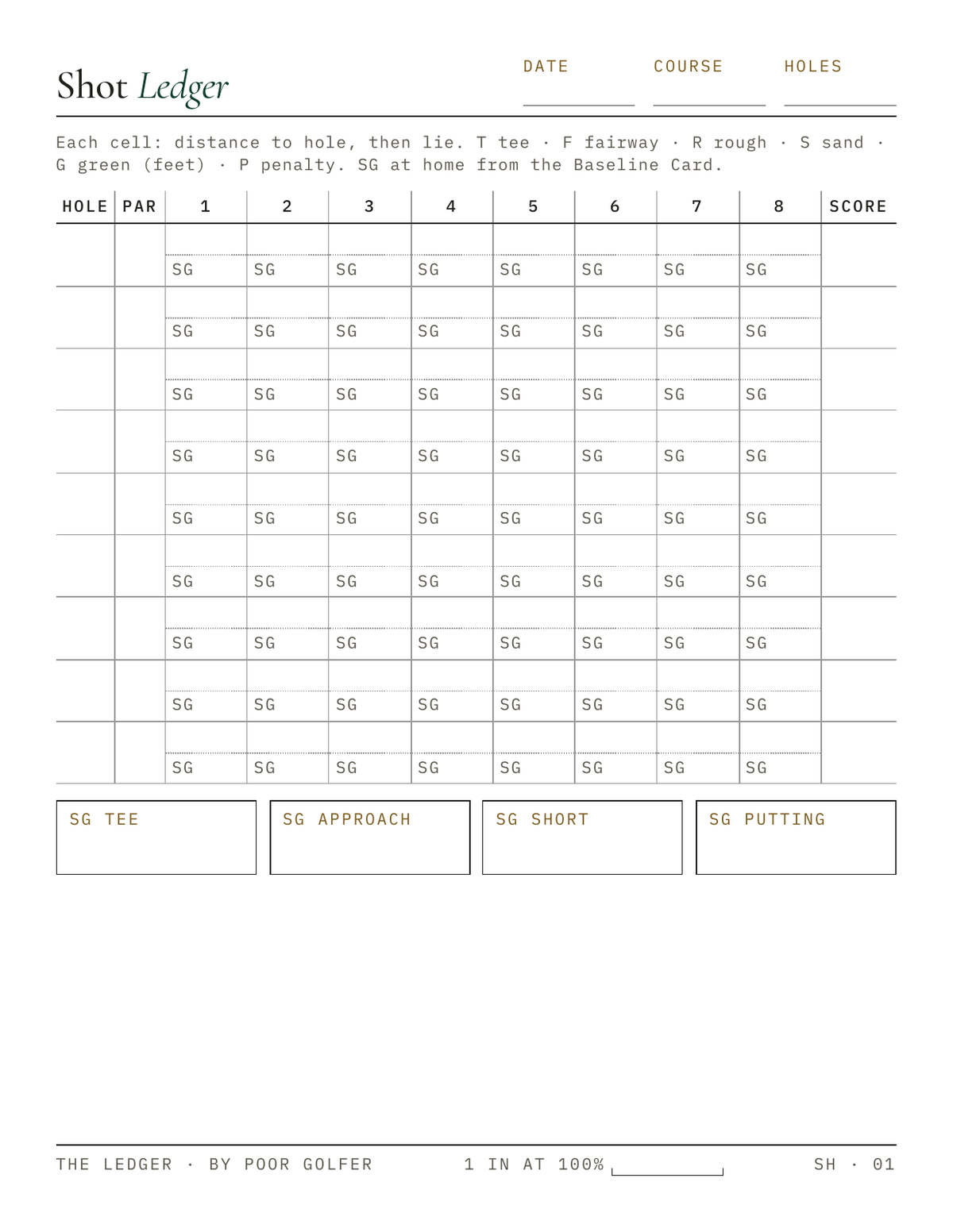 The Shot Ledger