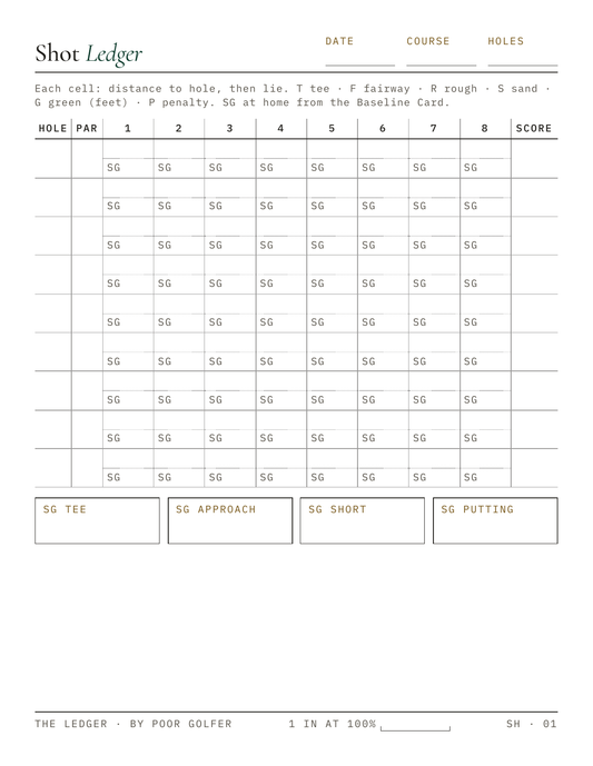 The Shot Ledger